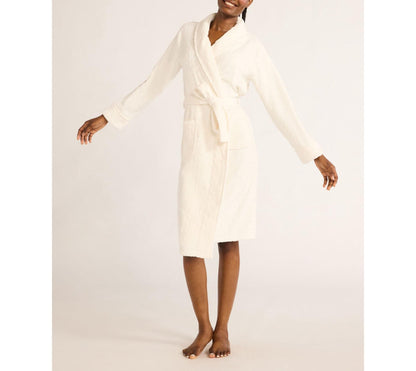 Joyspun Womens Plush Robe Winter White Size M