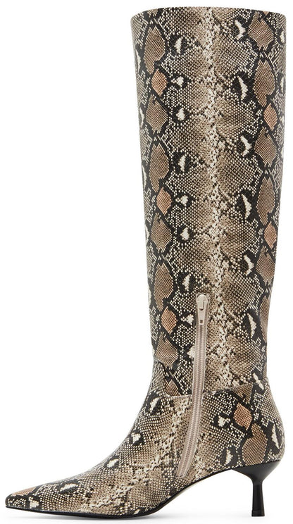 Madden Girl Womens Dice Knee High Boot Natural Multi Size 9