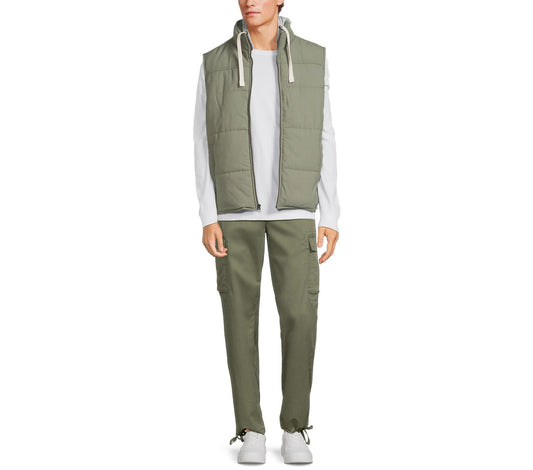 George Mens and Big Mens Hooded Vest Green Artichoke Size L