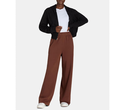 No Boundaries Soft Fleece Wide Leg Pants 2-Pack Black Soot/Cinnamon Stick Size L