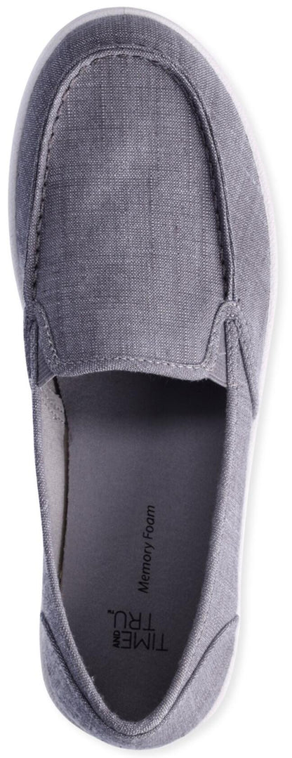 Time and Tru Womens Moc Toe Surf Sneakers Gray Size 8