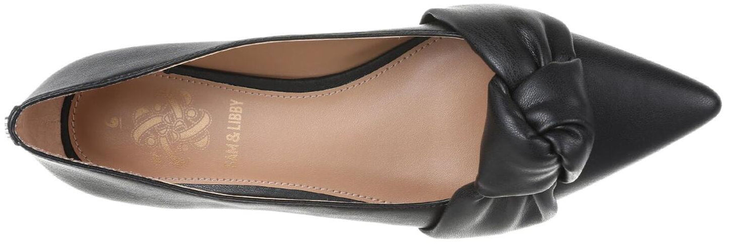 Sam & Libby Womens Laurena Pointed Toe Ballet Flat Black Size 8