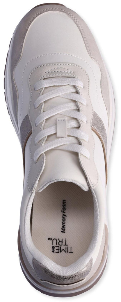 Time and Tru Women's Chunky Jogger Sneakers Lightweight Lace-Up Tan Size 8 M