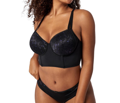 Adored by Adore Me Micro and Lace Lightly Lined Evalynn Bra Jet Black Size 34B