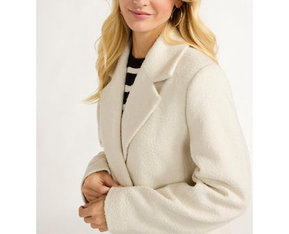 Free Assembly Womens Boxy Double Breasted Jacket Cream 100 Size XXL