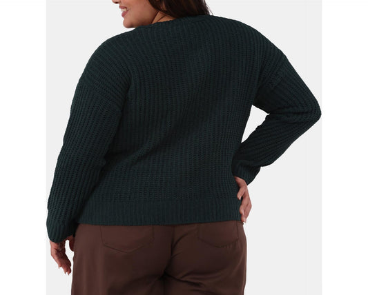 Time and Tru Womens Plus Matte Chenille Sweater Midweight Range Green Size 3X