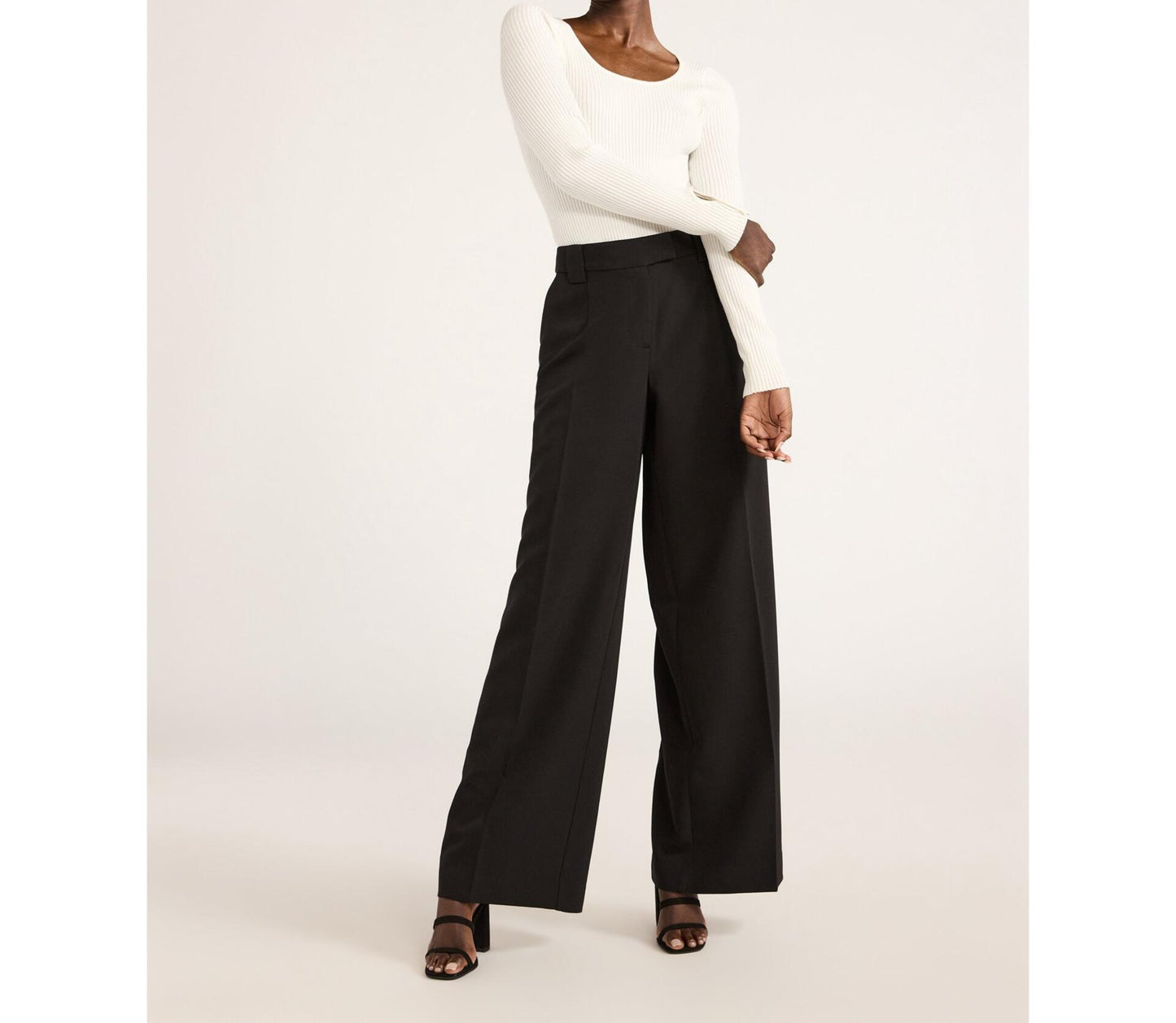 Scoop Women’s and Women's Plus Ultimate Crepe Wide Leg Trouser Black Soot Size 8
