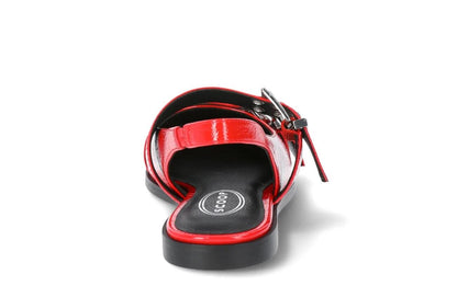 Scoop Womens Faux Leather Buckle Slingback Strap Slip-On Trend Flats Red Size 7M