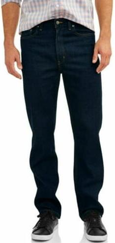 George Mens and Big Mens 100% Cotton Relaxed Fit Jeans Dark Size 48x32