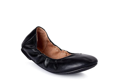 Time and Tru Womens Scrunch Ballet Flats Black Size 9.5M