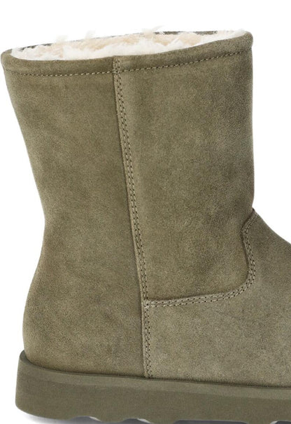 Time and Tru Womens Genuine Suede Cozy Boots Olive Size 8
