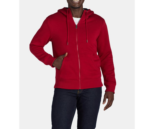George Mens High Pile Fleece Lined Jacket with Hood Red Mark Size L