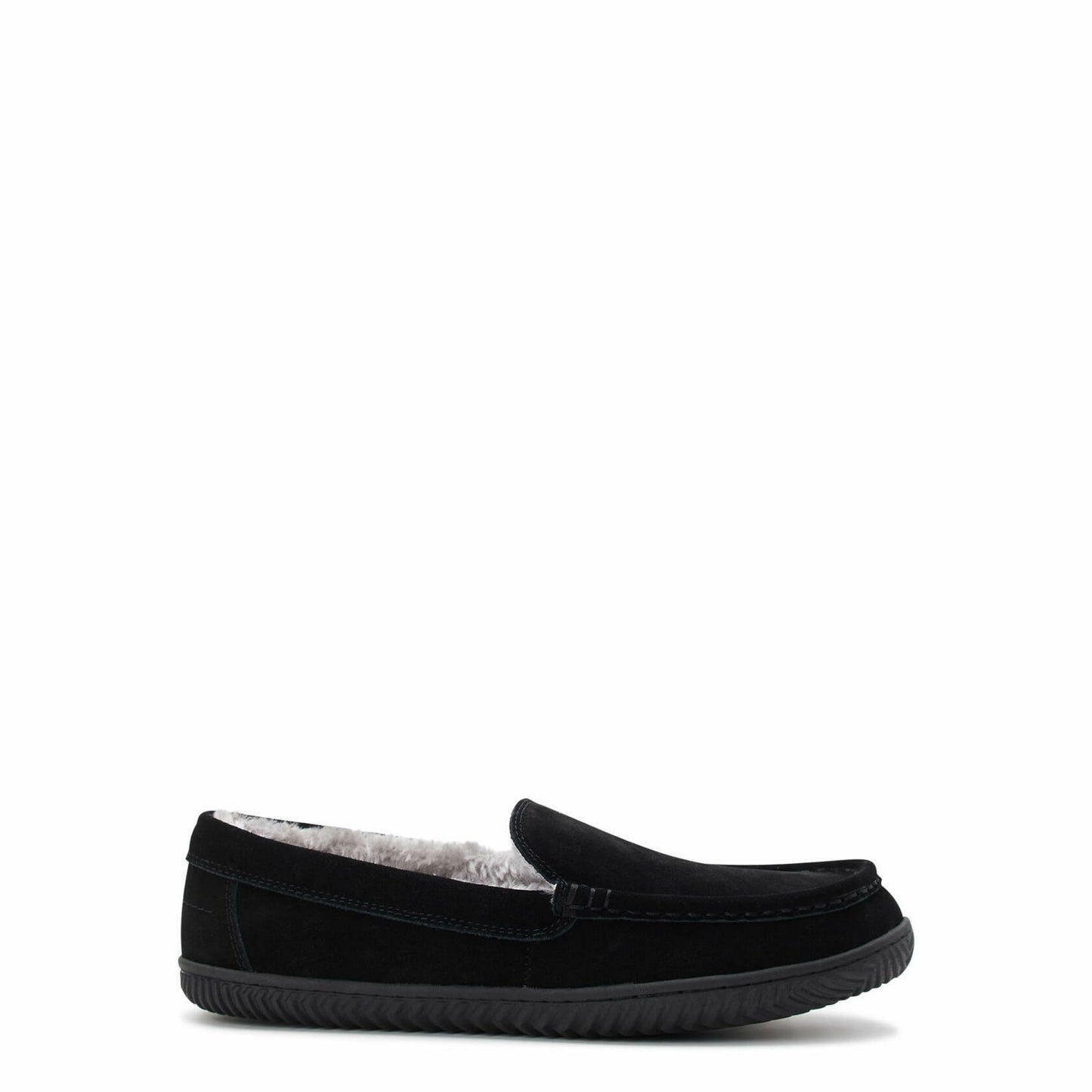 George Mens Hillcrest Moccasin Slippers Black Size 9-10