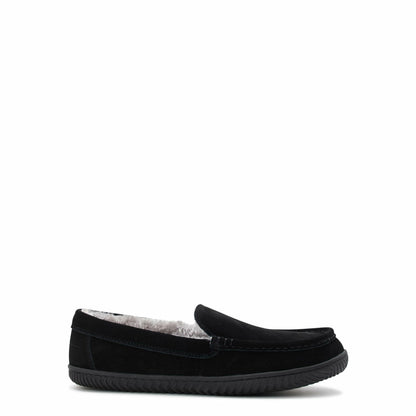 George Mens Hillcrest Moccasin Slippers Black Size 9-10