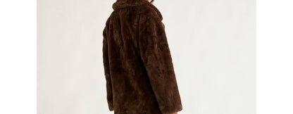 Scoop Womens Faux Fur Oversized Maxi Coat Hot Fudge Size M