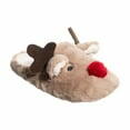Isotoner Womens Holiday Reindeer Slippers Brown Size XL (9-10)