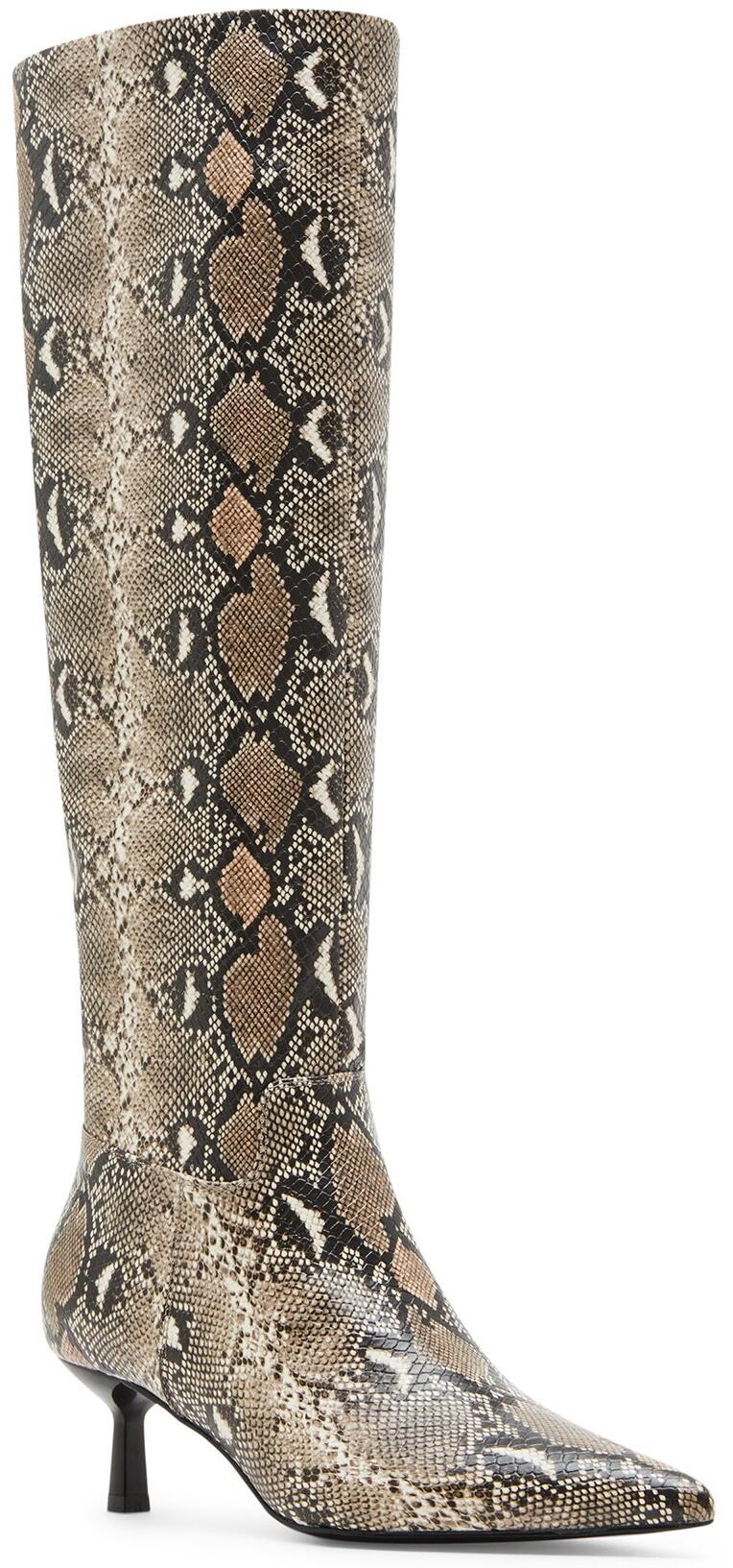 Madden Girl Womens Dice Knee High Boot Natural Multi Size 9
