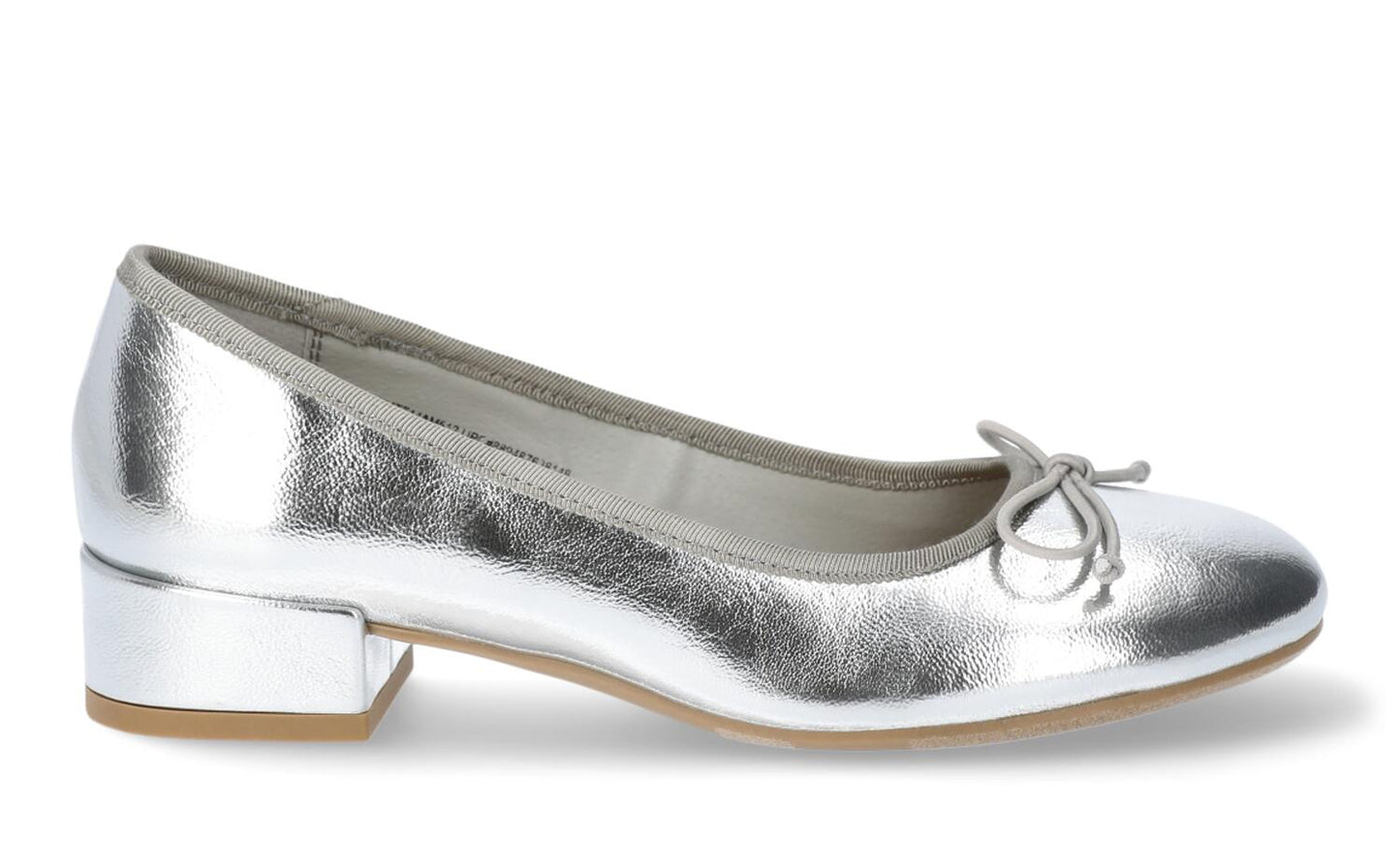 Time and Tru Women's Ballet Block Heel Pumps Silver Size 7