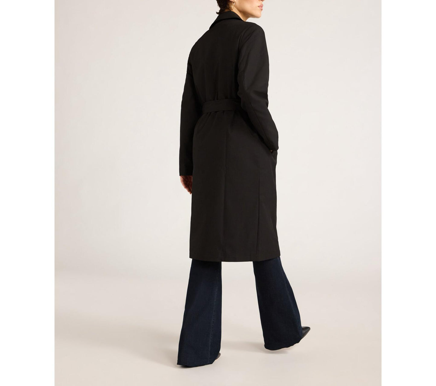 Sofia Jeans Womens Plus Size Double Breasted Trench Coat Black Soot Size XL