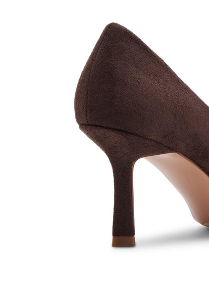 Madden Girl Womens Grove Pump Dark Brown Fabric Size 6.5