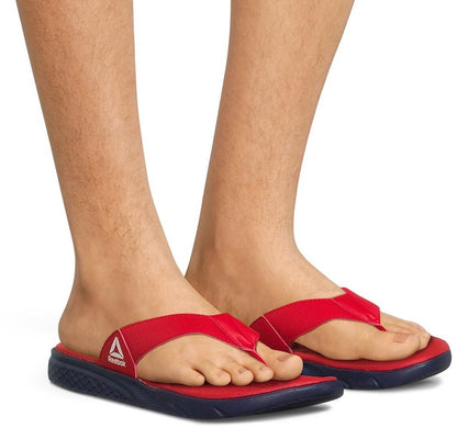 Reebok Mens Comfort Channel Thong Flip Flops Red/White Size 10