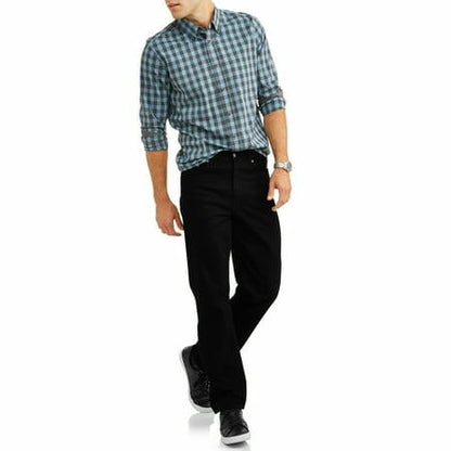 George Mens and Big Mens 100% Cotton Relaxed Fit Jeans Black Size 34x30