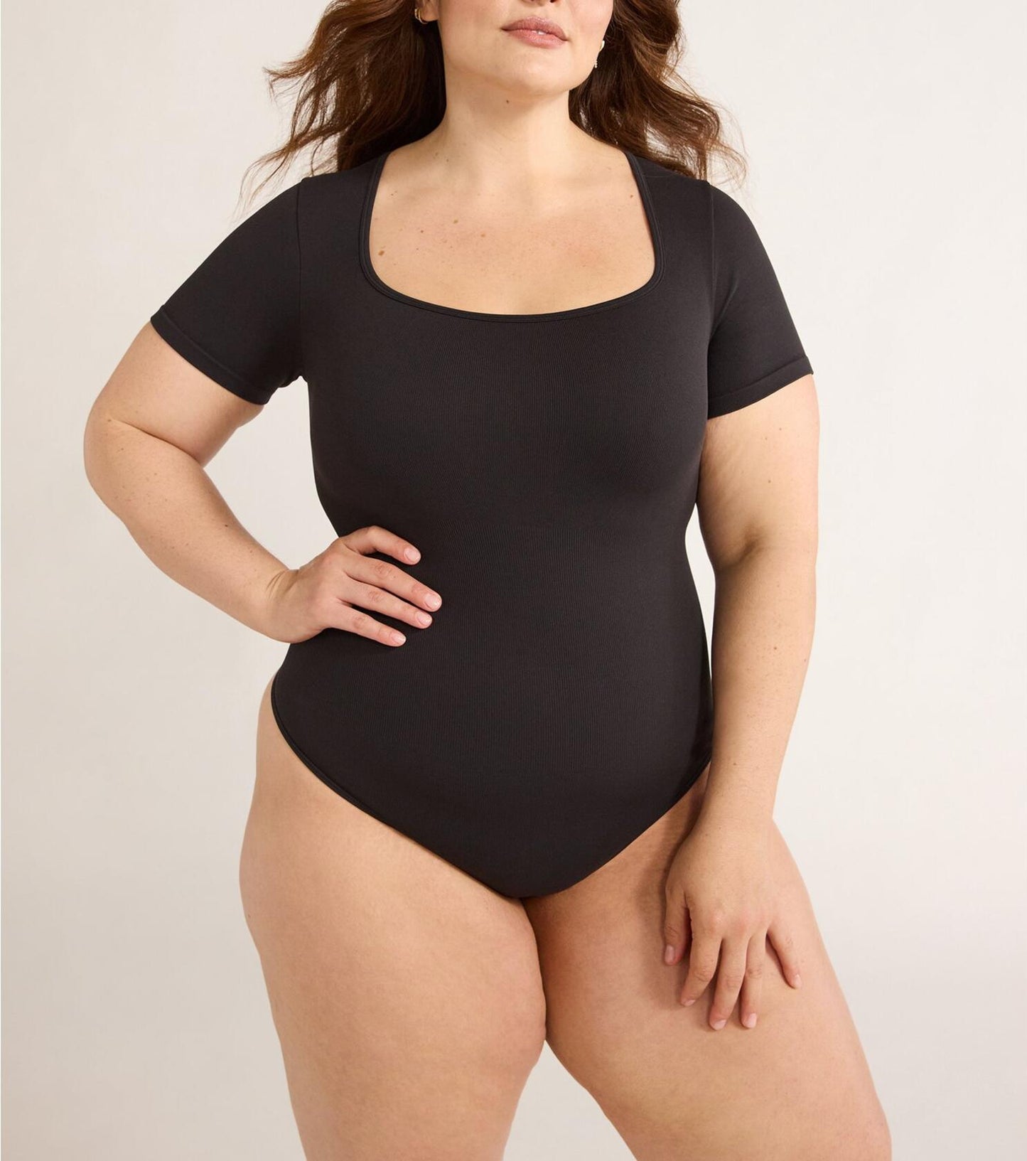Joyspun Womens Seamless Slimming Bodysuit 2- Pack Black Soot/Winter White Size M