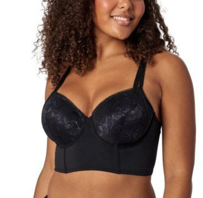 Adored by Adore Me Micro and Lace Lightly Lined Evalynn Bra Jet Black Size 34B