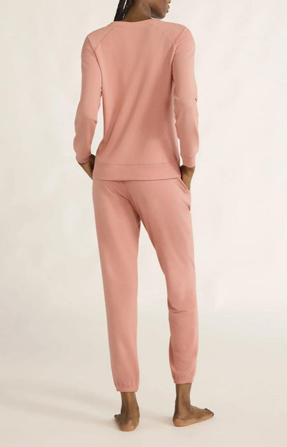 Joyspun Womens French Terry Sweatshirt and Joggers Pajama Coral Castle Size 3X