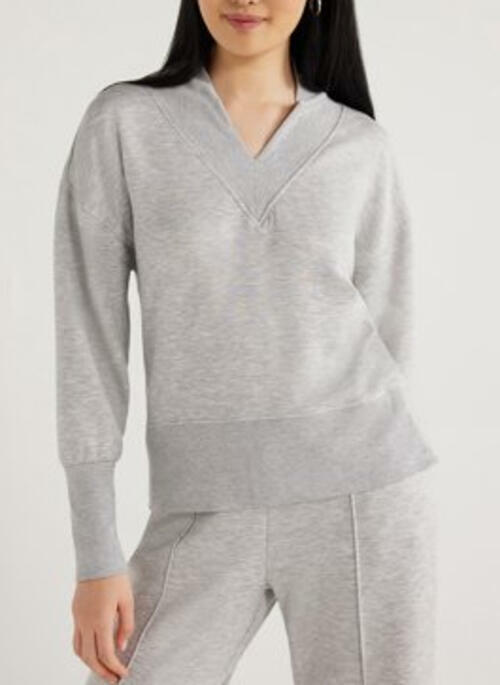 Scoop Womens and Womens Plus Scubaknit V-Neck Sweatshirt