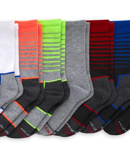 Hanes Boys X-Temp Perf Crew Sock 10-Pack Arch Support Assorted Size S (4.5-8.5)