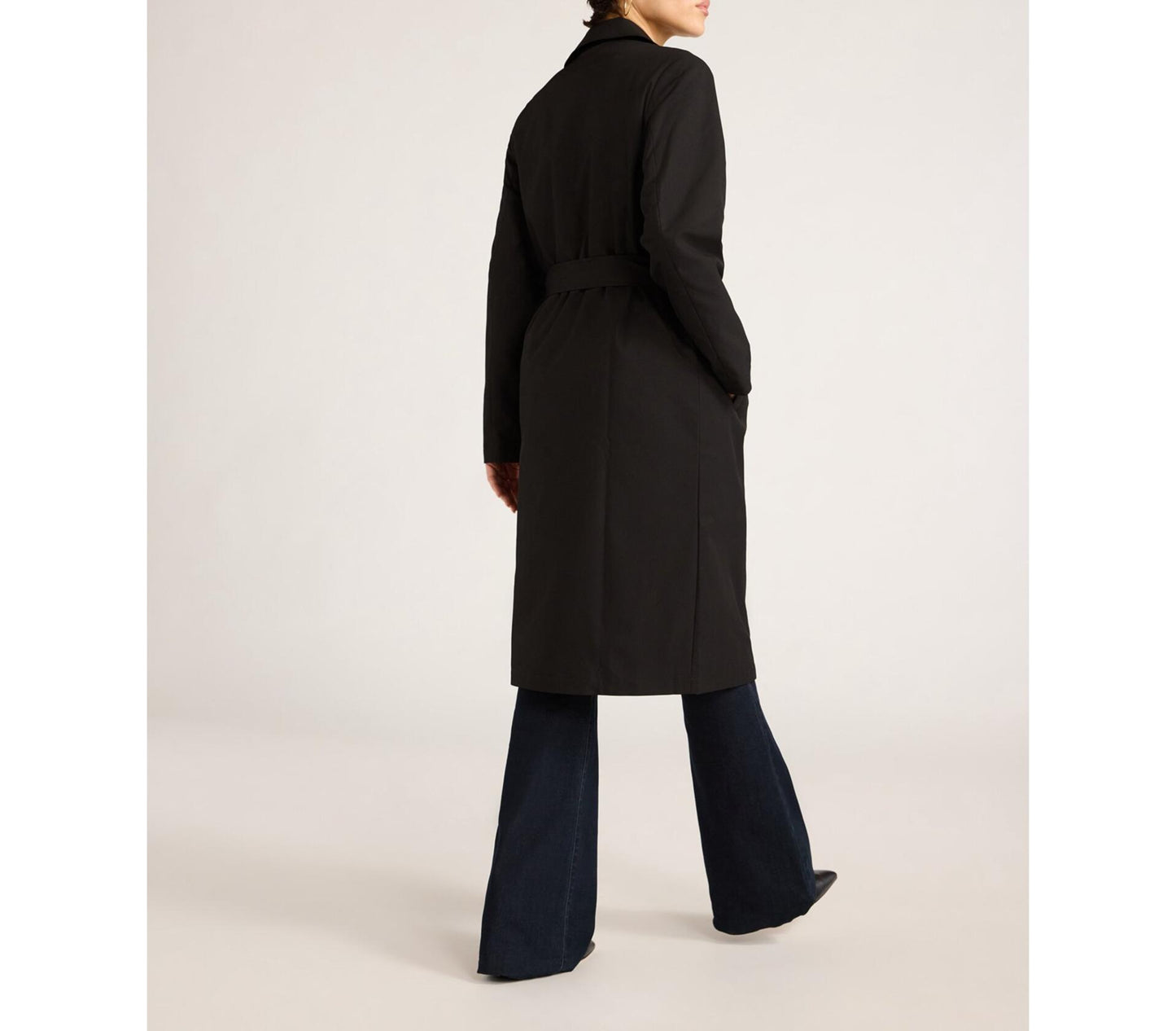 Sofia Jeans Womens Double Breasted Trench Coat Black Soot Size L