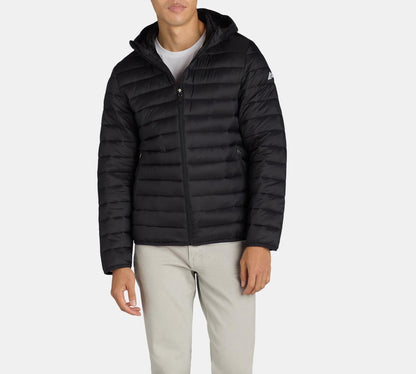 Ozark Trail Mens Quilted Hooded Puffer Jacket Full Zip Rich Black Size L (42-44)