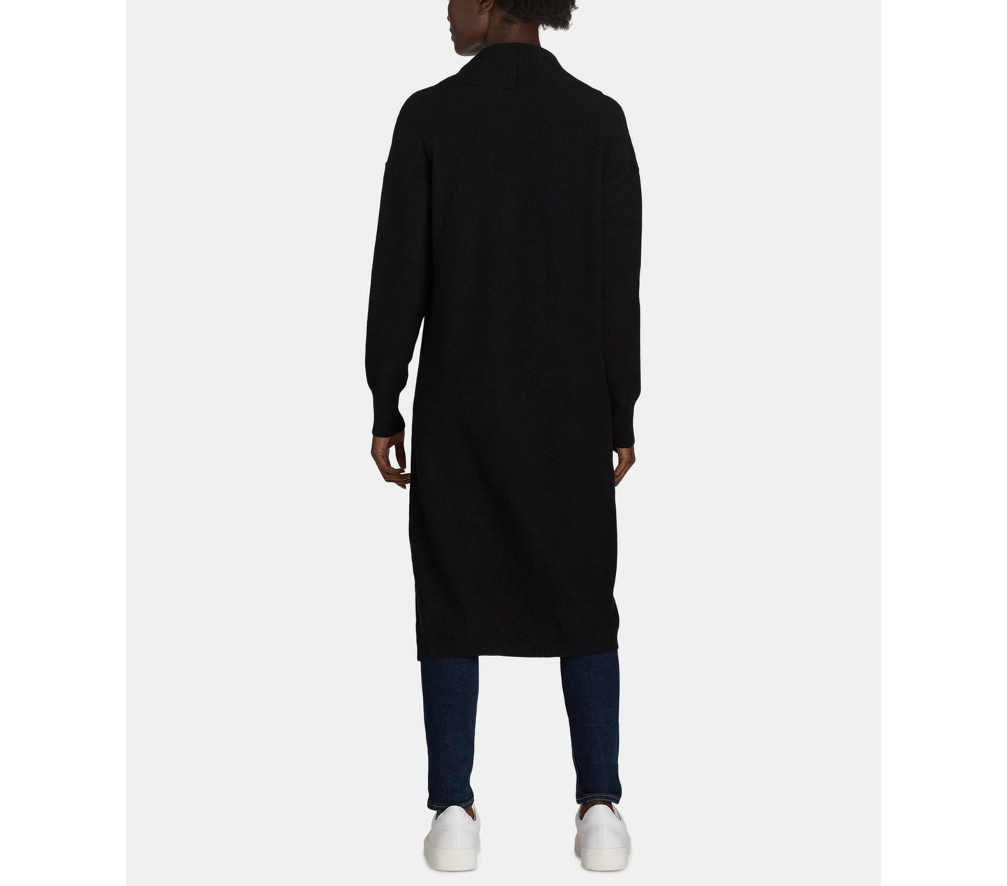 Time and Tru Womens Duster Cardigan Sweater Midweight Black Soot Size L