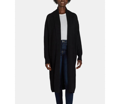Time and Tru Womens Duster Cardigan Sweater Midweight Black Soot Size L