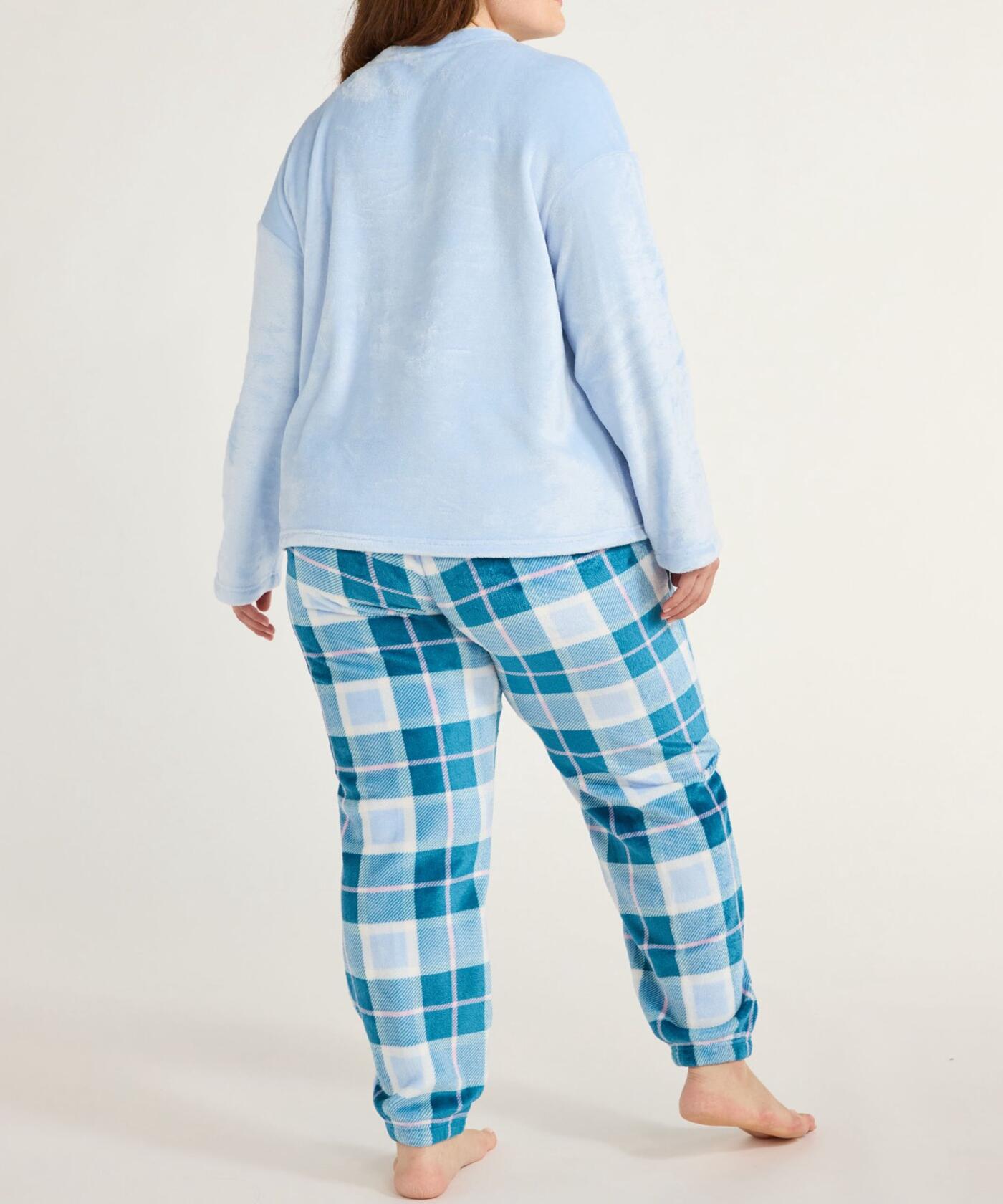 Joyspun Womens and Womens Plus Crew Neck Plush Pajama Set