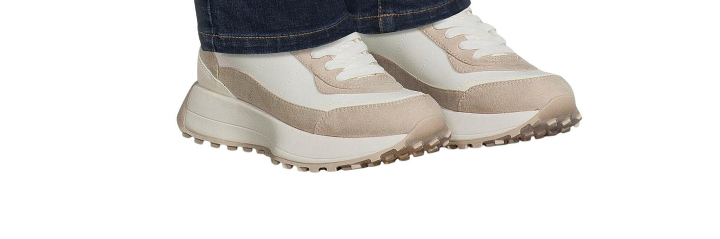 No Boundaries Women s Retro-Inspired Sneakers Cream Size 8