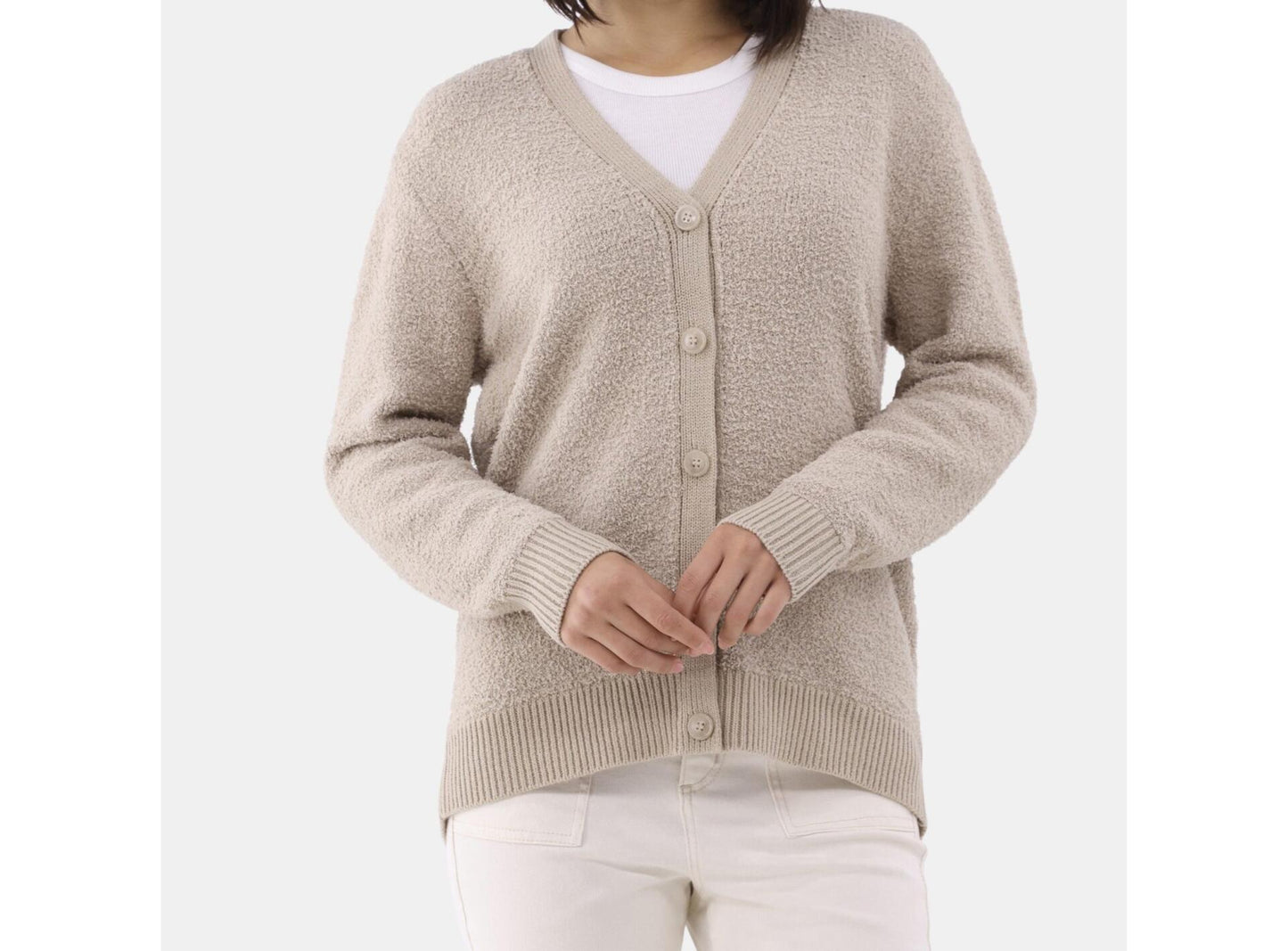 Time and Tru Womens Super Soft Button Cardigan True Taupe Size M