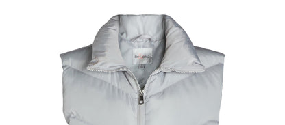 Liv & Lottie Womens Cropped Puffer Vest Silver Size S