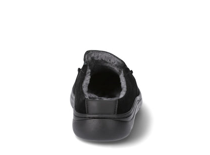 George Mens Genuine Suede Moc Toe Slippers Wide Width Black Size 11W