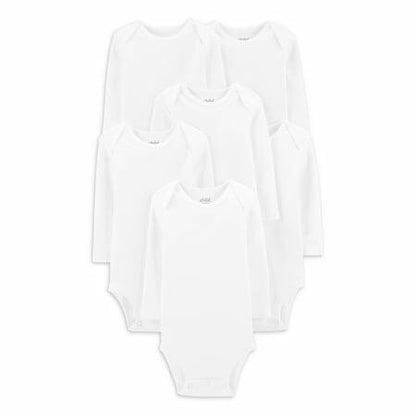 Carters Child of Mine Baby Unisex Short Sleeve Bodysuits 6-Pack White Size 0-3 M