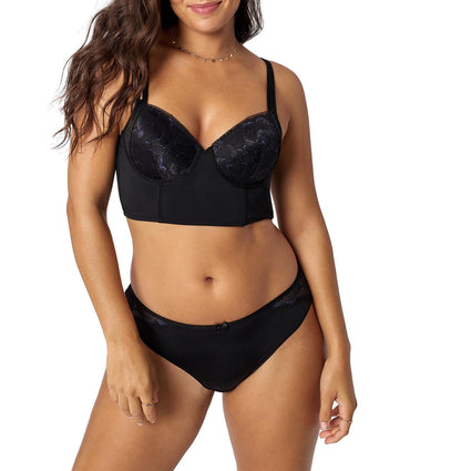 Adored by Adore Me Micro and Lace Lightly Lined Evalynn Bra Jet Black Size 34B