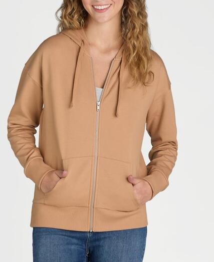 Time and Tru Womens and Womens Plus Zip Up Fleece Jacket with Hood Size M