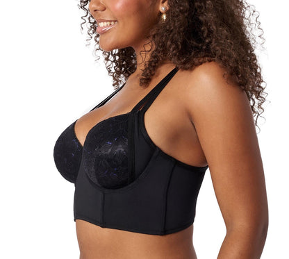 Adored by Adore Me Micro and Lace Lightly Lined Evalynn Bra Jet Black Size 34B