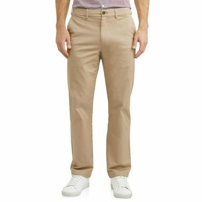 George Mens and Big Mens Premium Regular Fit Khaki Pant Stone Wash Size 34x30