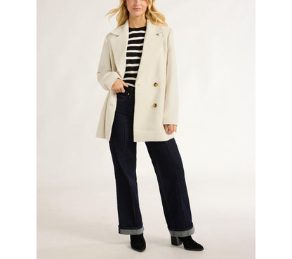 Free Assembly Womens Boxy Double Breasted Jacket Cream 100 Size XXL