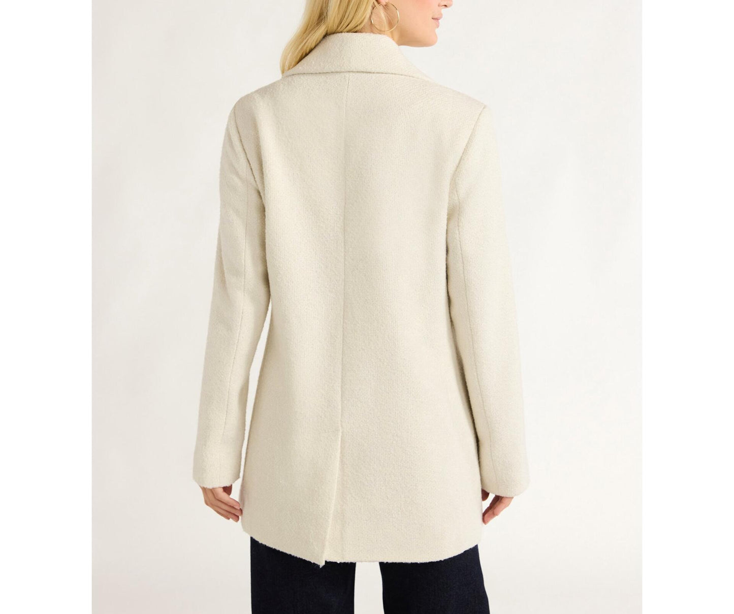 Free Assembly Womens Boxy Double Breasted Jacket Cream 100 Size XXL