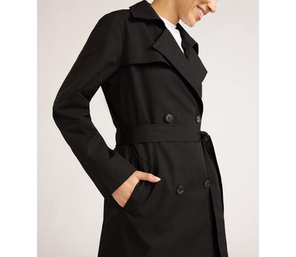 Sofia Jeans Womens Double Breasted Trench Coat Black Soot Size L