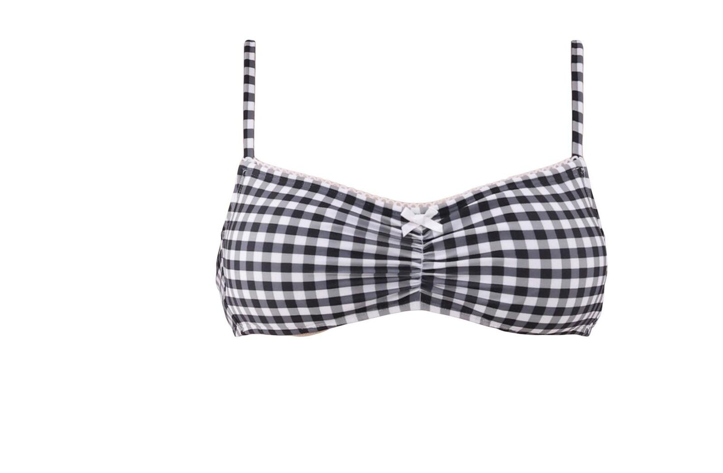 No Boundaries Gingham Bow Bralette Bikini Top Womens Gingham Size M