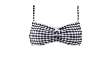 No Boundaries Gingham Bow Bralette Bikini Top Womens Gingham Size M